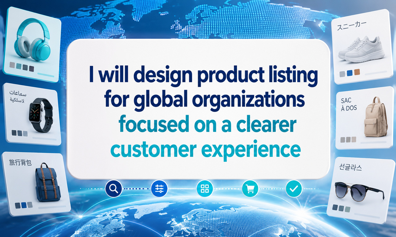 I will design product listing for global organizations focused on a clearer customer experience