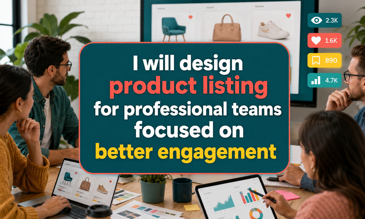 I will design product listing for professional teams focused on better engagement