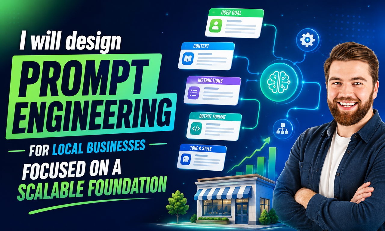 I will design prompt engineering for local businesses focused on a scalable foundation
