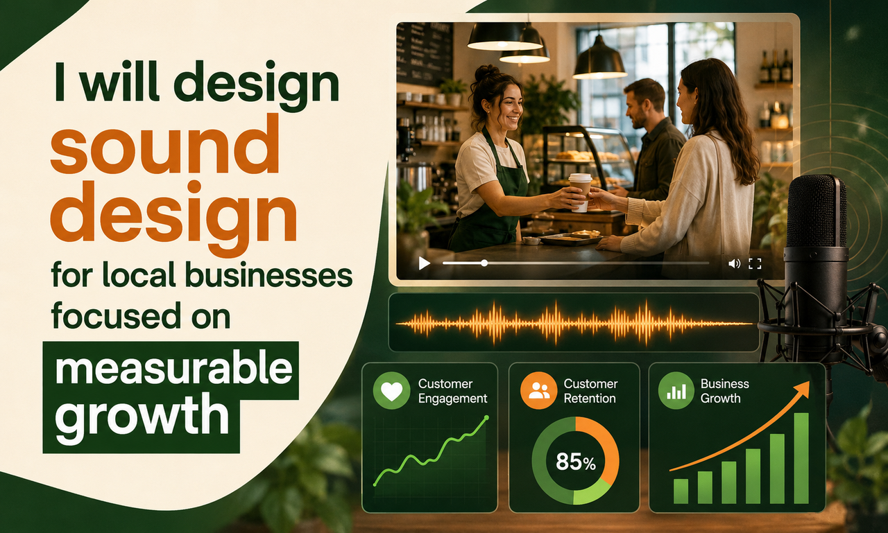 I will design sound design for local businesses focused on measurable growth