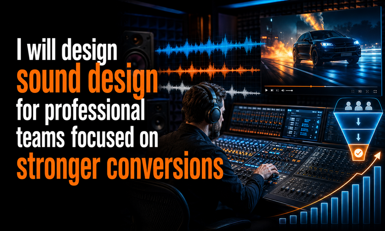 I will design sound design for professional teams focused on stronger conversions