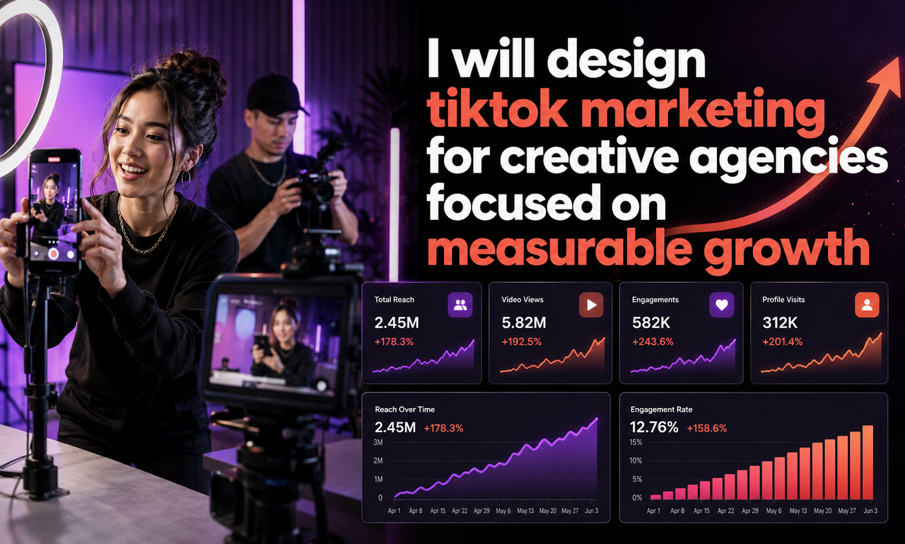 I will design tiktok marketing for creative agencies focused on measurable growth