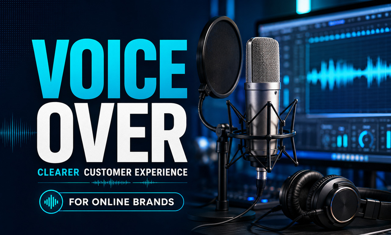 I will design voice over for online brands focused on a clearer customer experience