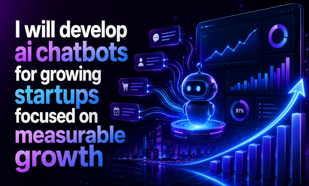 I will develop ai chatbots for growing startups focused on measurable growth