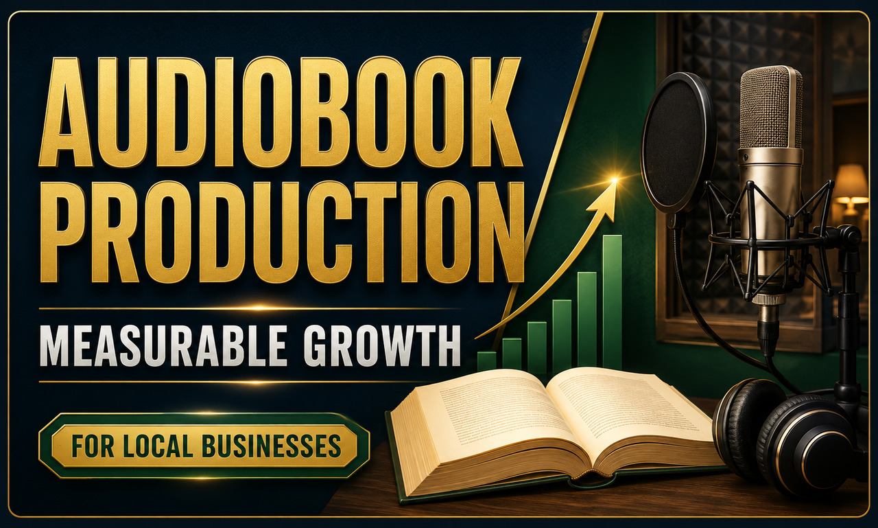 I will develop audiobook production for local businesses focused on measurable growth