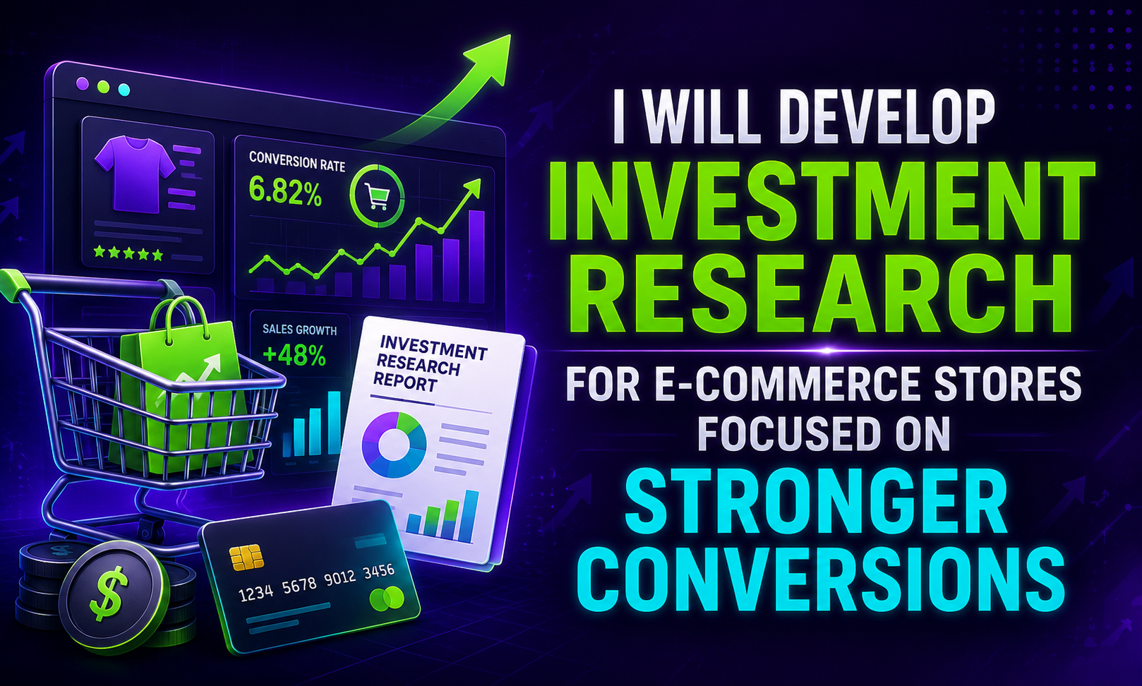 I will develop investment research for e-commerce stores focused on stronger conversions