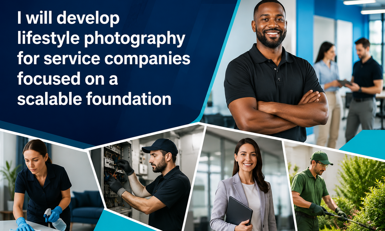 I will develop lifestyle photography for service companies focused on a scalable foundation