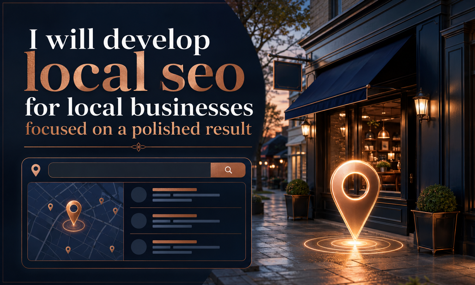 I will develop local seo for local businesses focused on a polished result