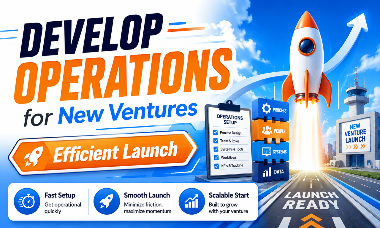 I will develop operations for new ventures focused on an efficient launch