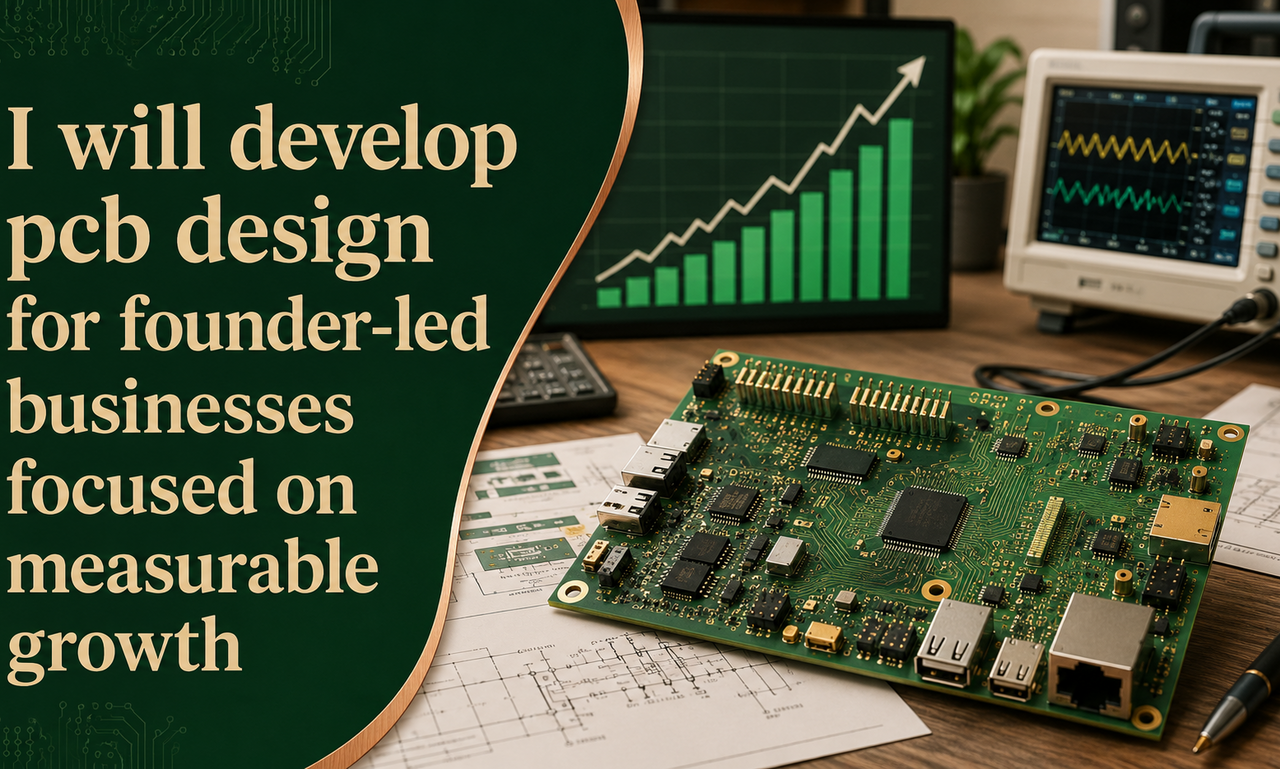 I will develop pcb design for founder-led businesses focused on measurable growth