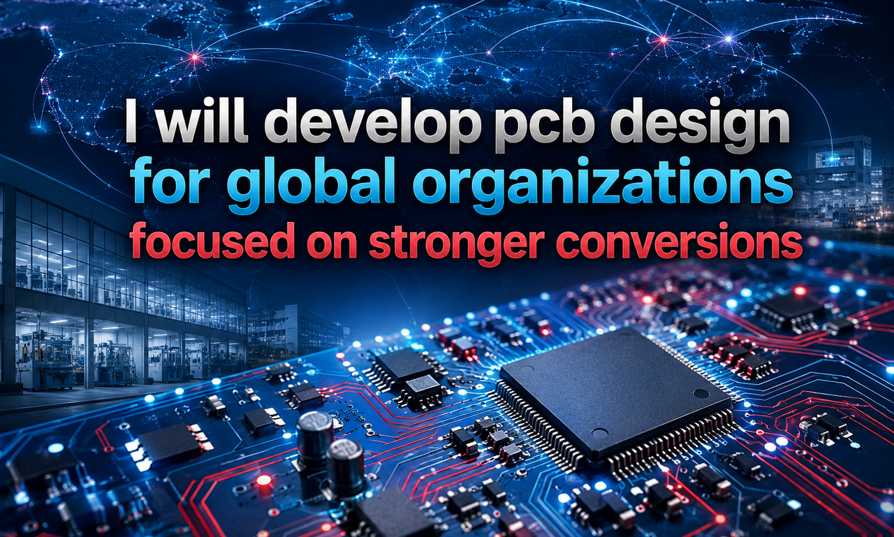 I will develop pcb design for global organizations focused on stronger conversions