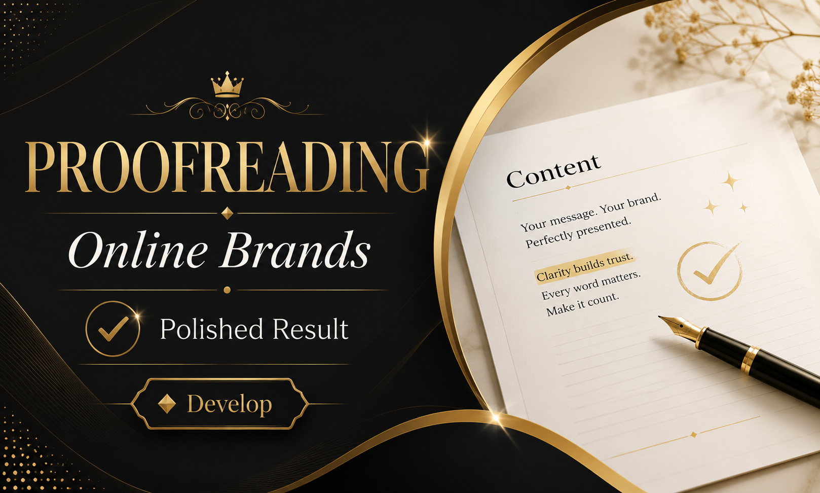 I will develop proofreading for online brands focused on a polished result