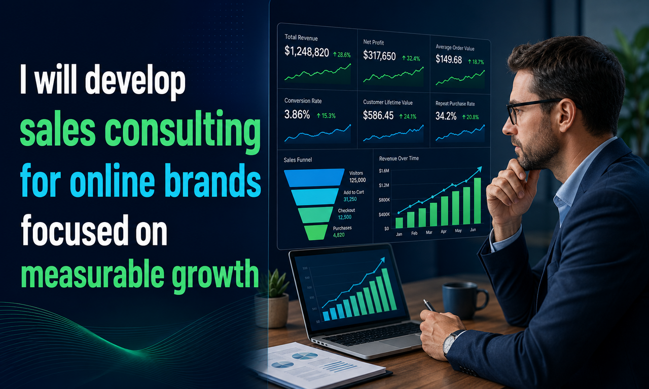 I will develop sales consulting for online brands focused on measurable growth