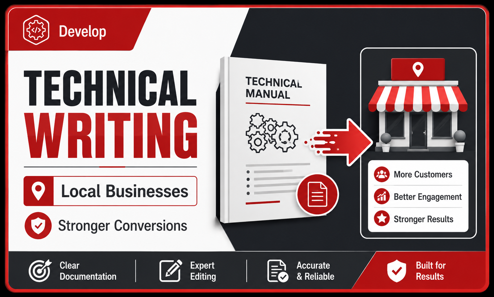 I will develop technical writing for local businesses focused on stronger conversions