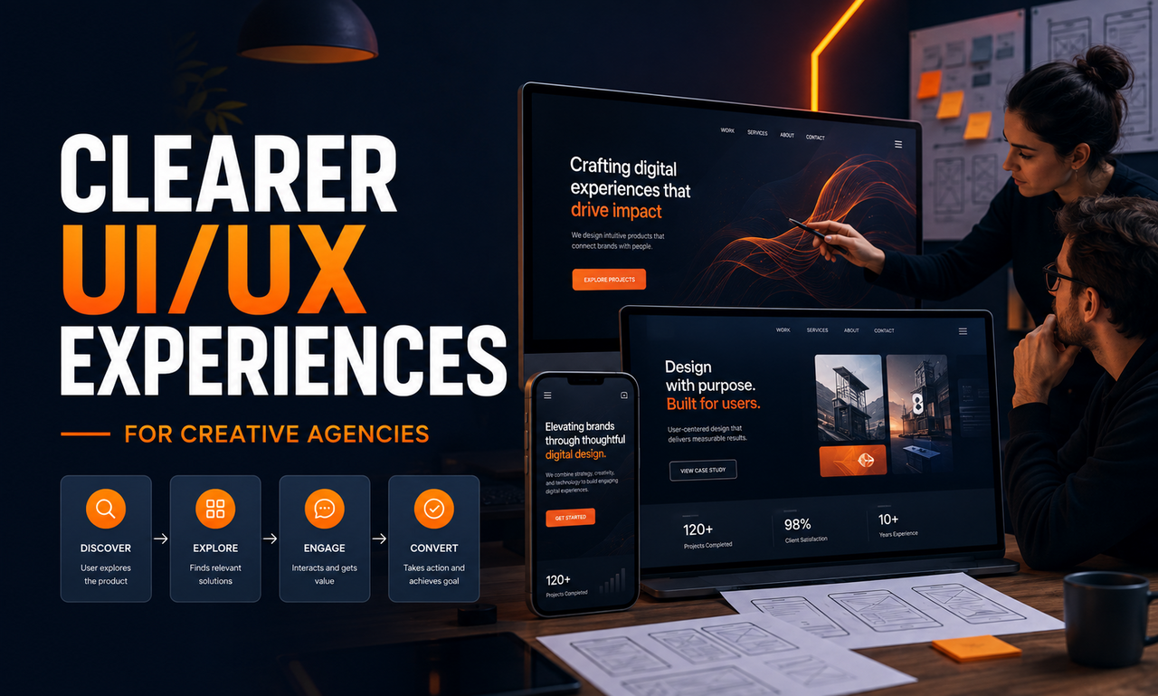 I will develop ui/ux design for creative agencies focused on a clearer customer experience
