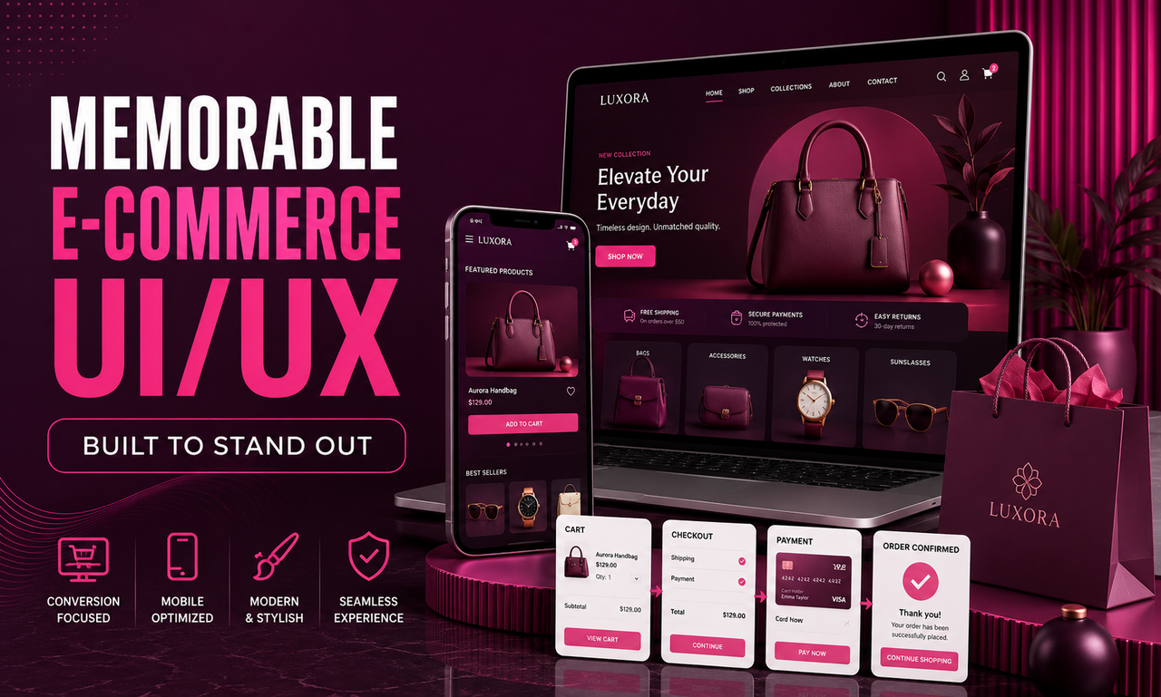 I will develop ui/ux design for e-commerce stores focused on a memorable brand presence