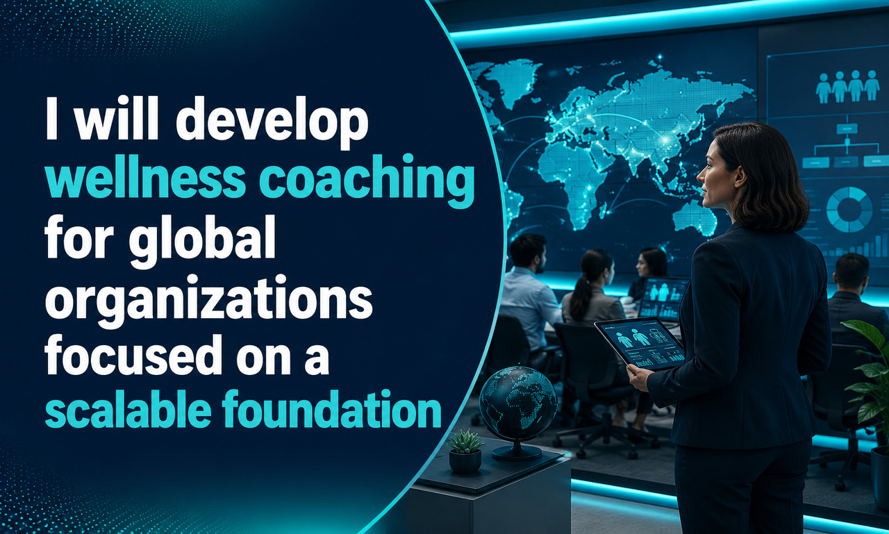 I will develop wellness coaching for global organizations focused on a scalable foundation