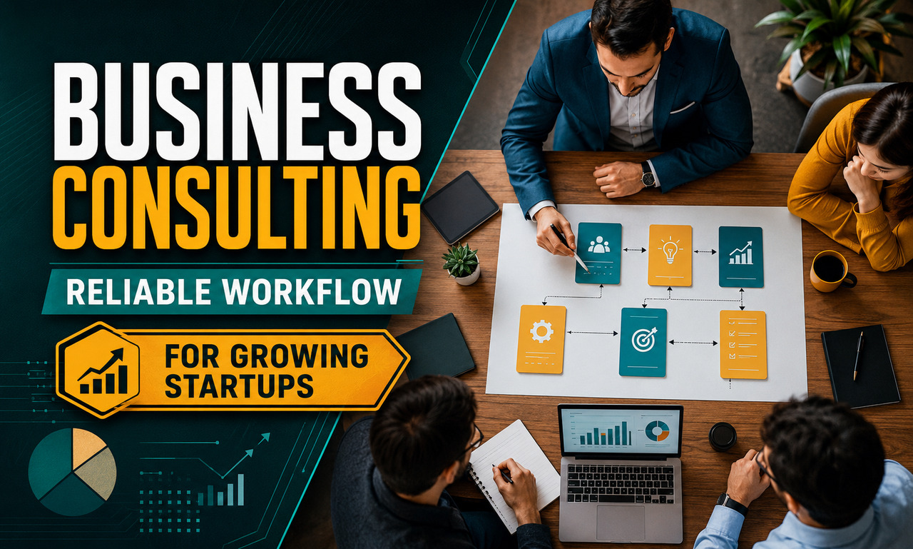 I will improve business consulting for growing startups focused on a reliable workflow