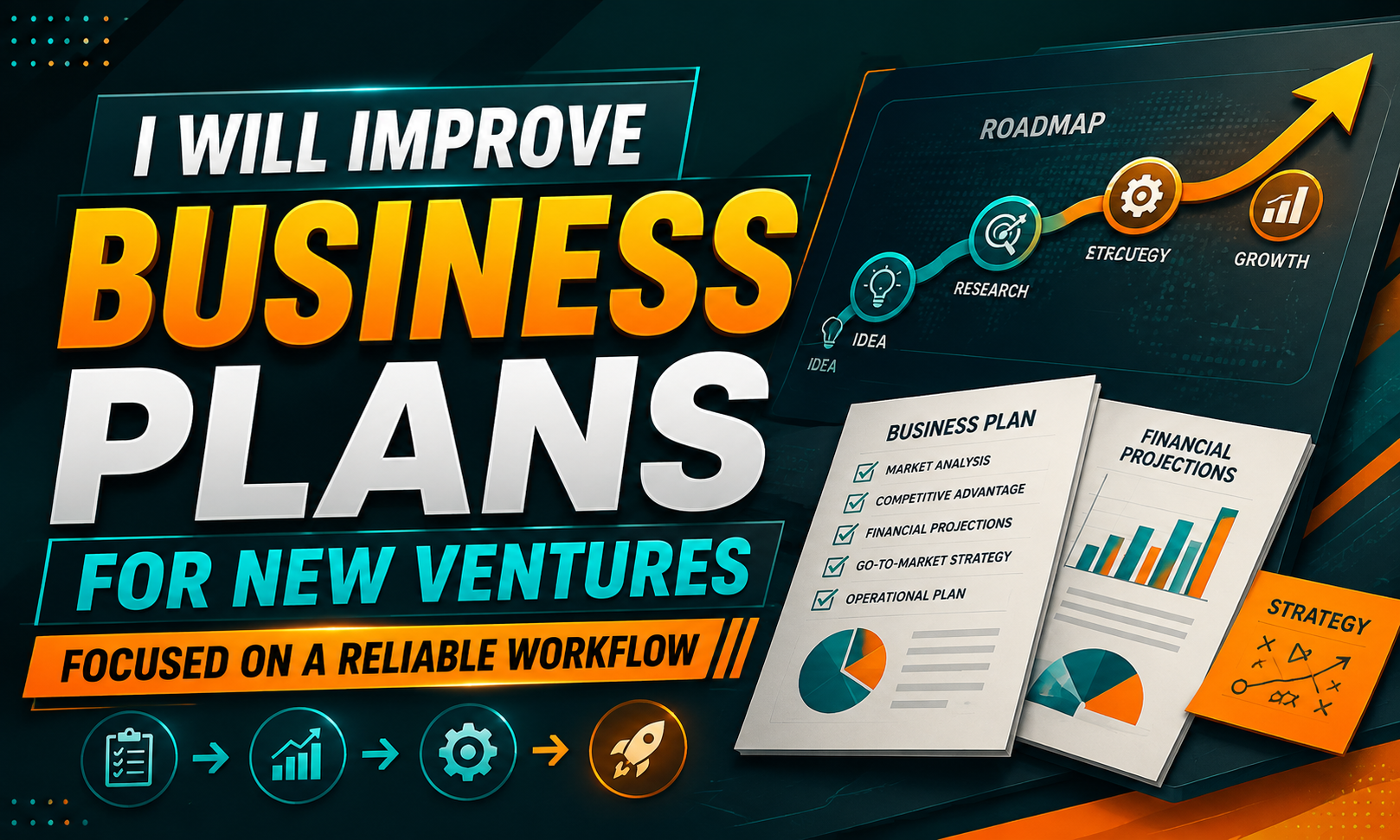 I will improve business plans for new ventures focused on a reliable workflow