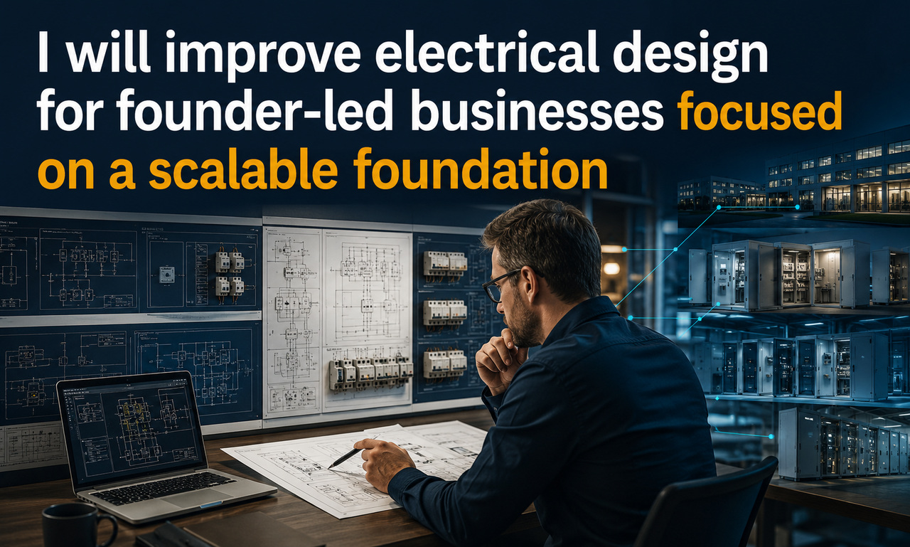 I will improve electrical design for founder-led businesses focused on a scalable foundation