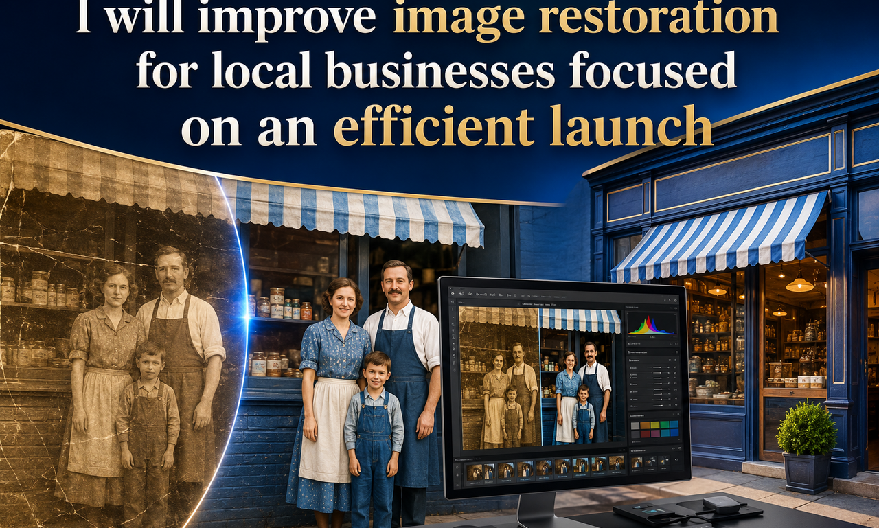 I will improve image restoration for local businesses focused on an efficient launch