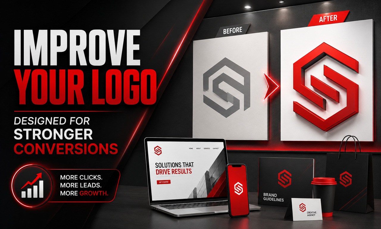 I will improve logo design for creative agencies focused on stronger conversions