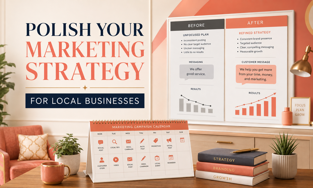 I will improve marketing strategy for local businesses focused on a polished result