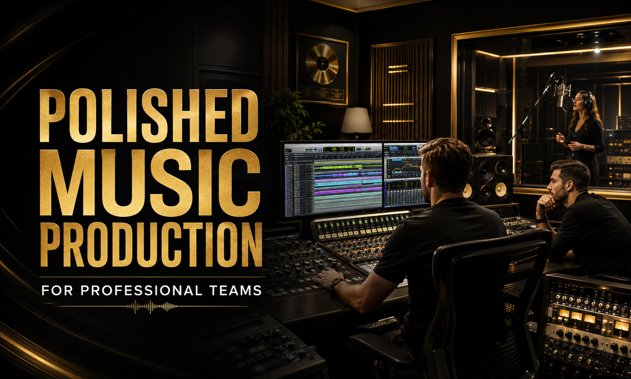 I will improve music production for professional teams focused on a polished result