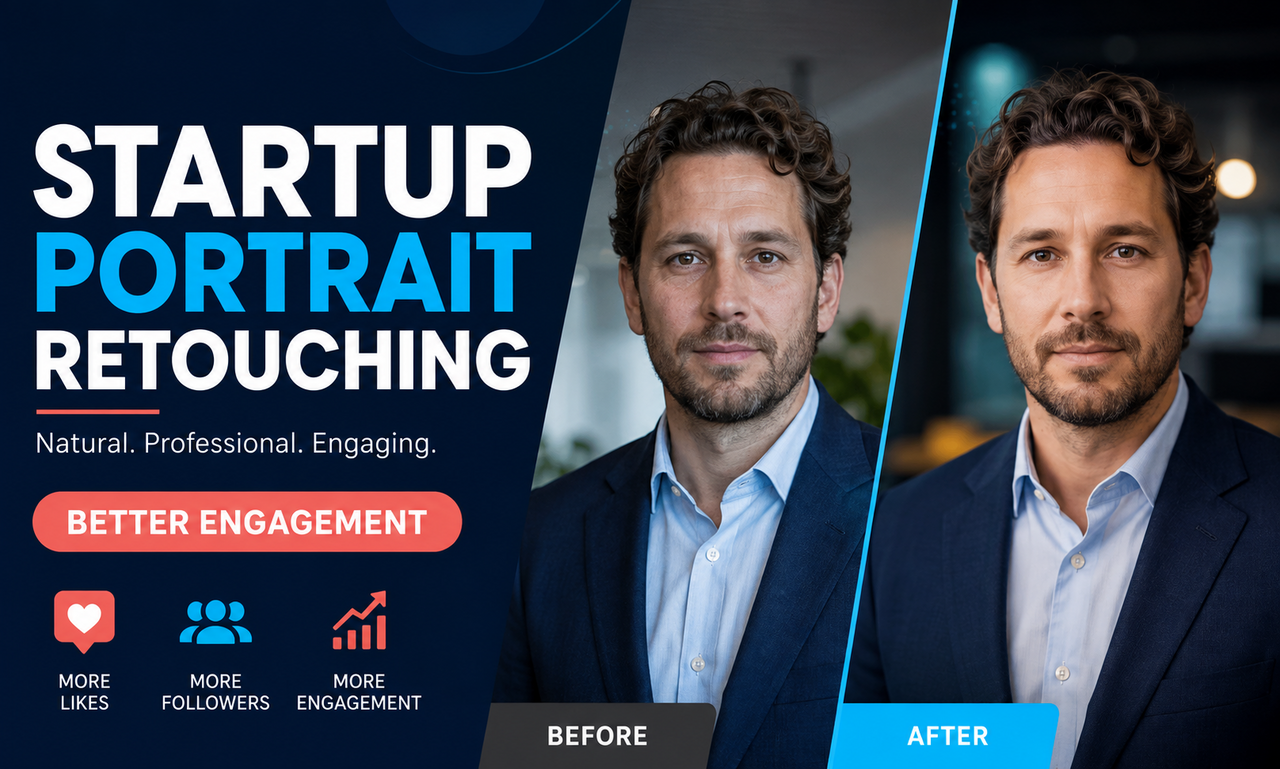 I will improve portrait retouching for growing startups focused on better engagement