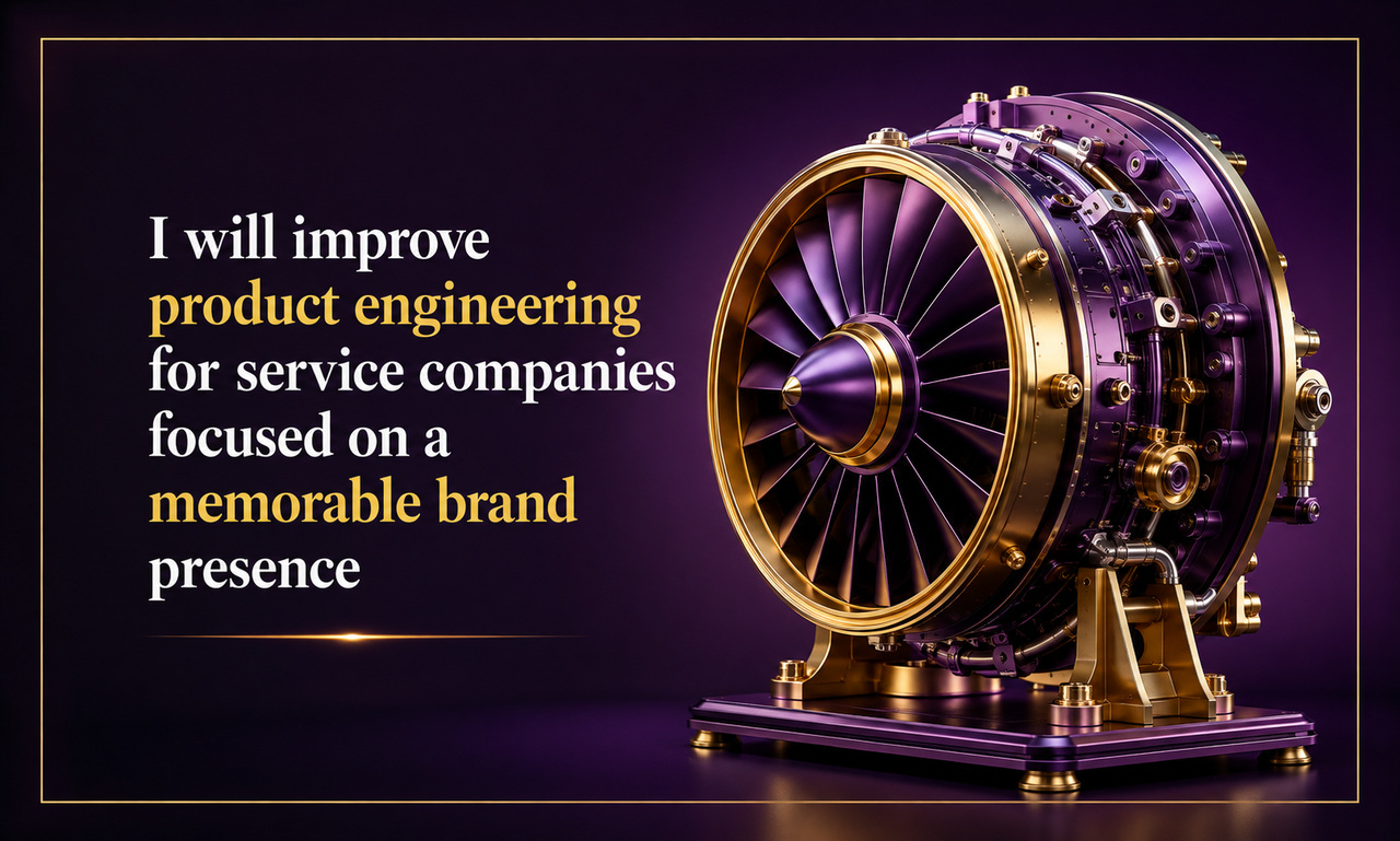 I will improve product engineering for service companies focused on a memorable brand presence