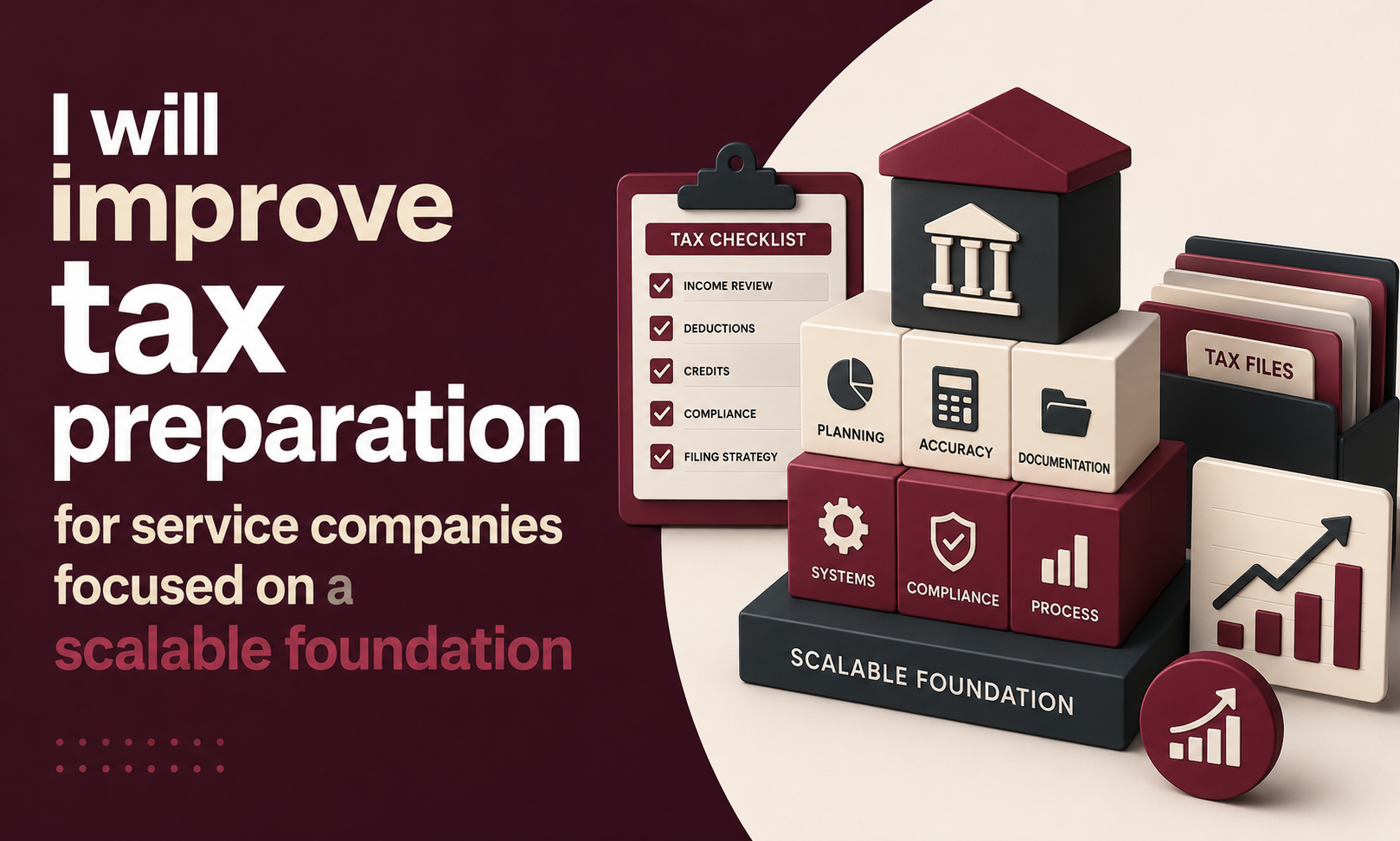 I will improve tax preparation for service companies focused on a scalable foundation