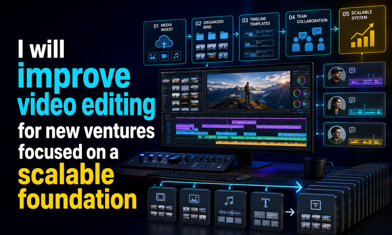 I will improve video editing for new ventures focused on a scalable foundation