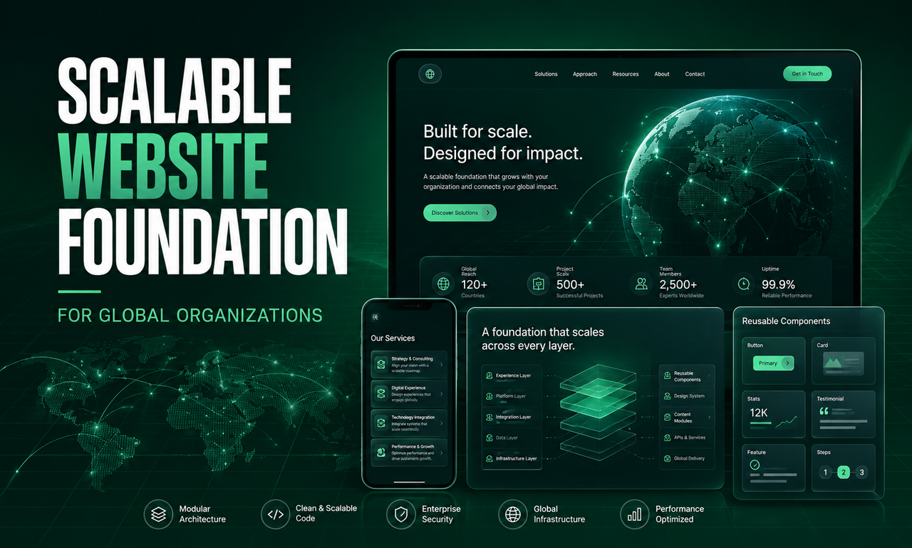 I will improve website design for global organizations focused on a scalable foundation