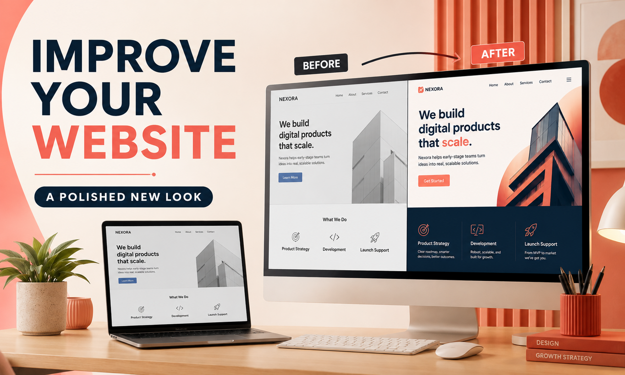 I will improve website design for new ventures focused on a polished result