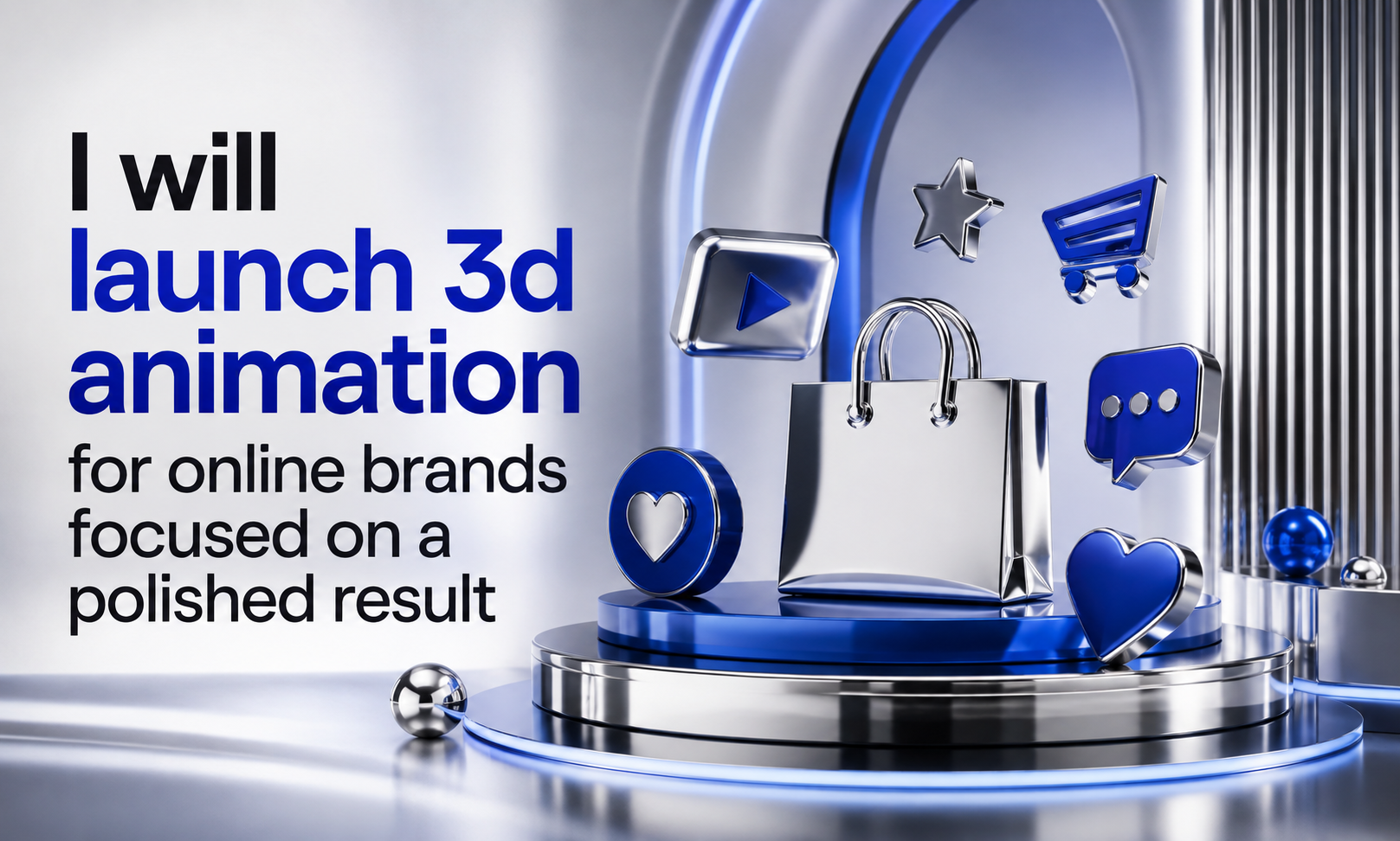 I will launch 3d animation for online brands focused on a polished result