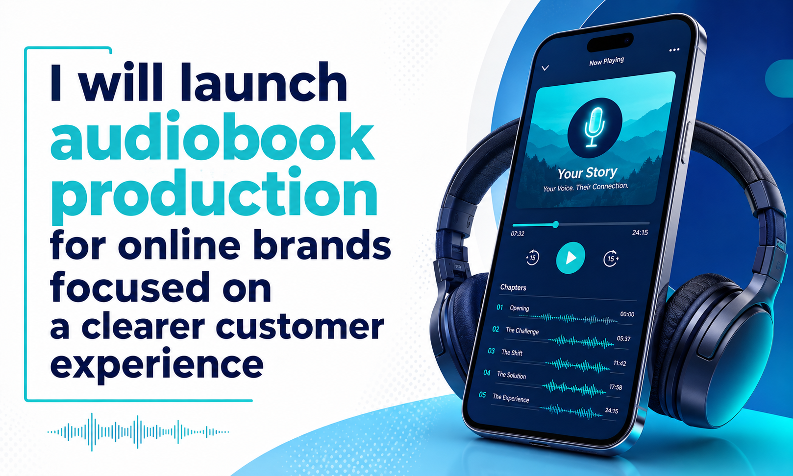 I will launch audiobook production for online brands focused on a clearer customer experience