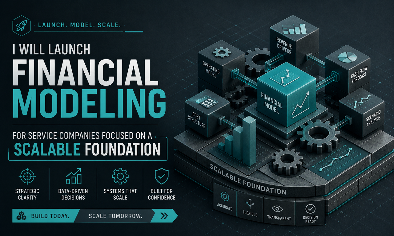 I will launch financial modeling for service companies focused on a scalable foundation