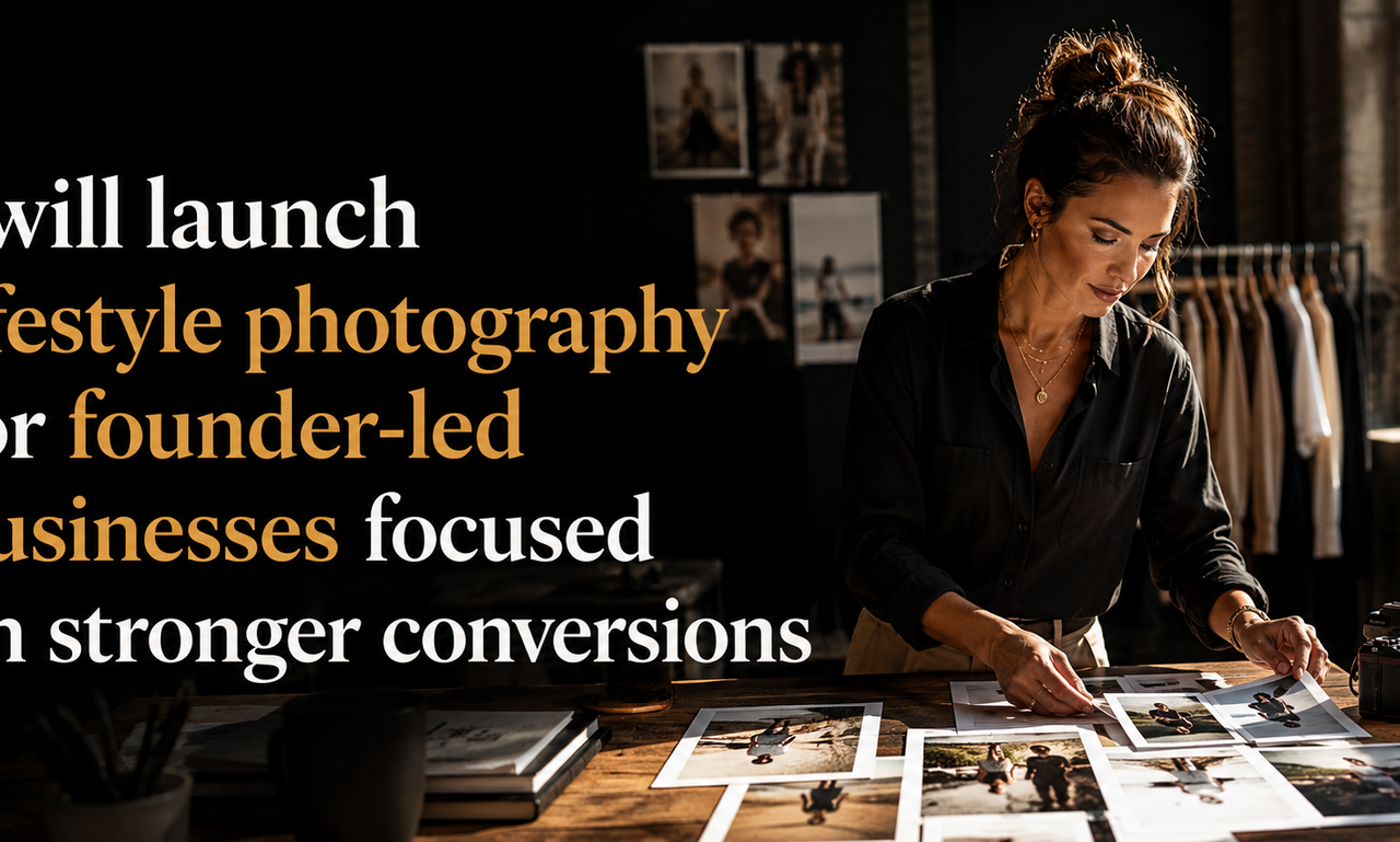 I will launch lifestyle photography for founder-led businesses focused on stronger conversions