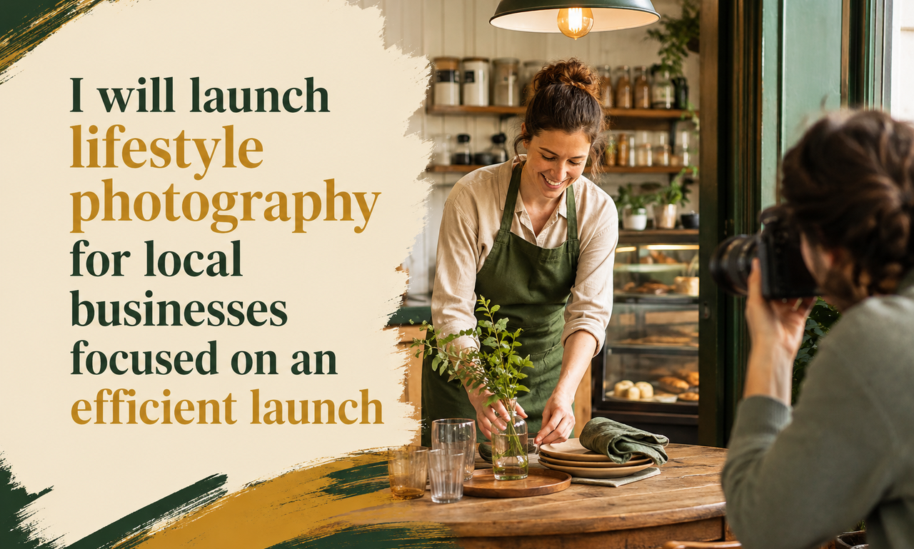 I will launch lifestyle photography for local businesses focused on an efficient launch