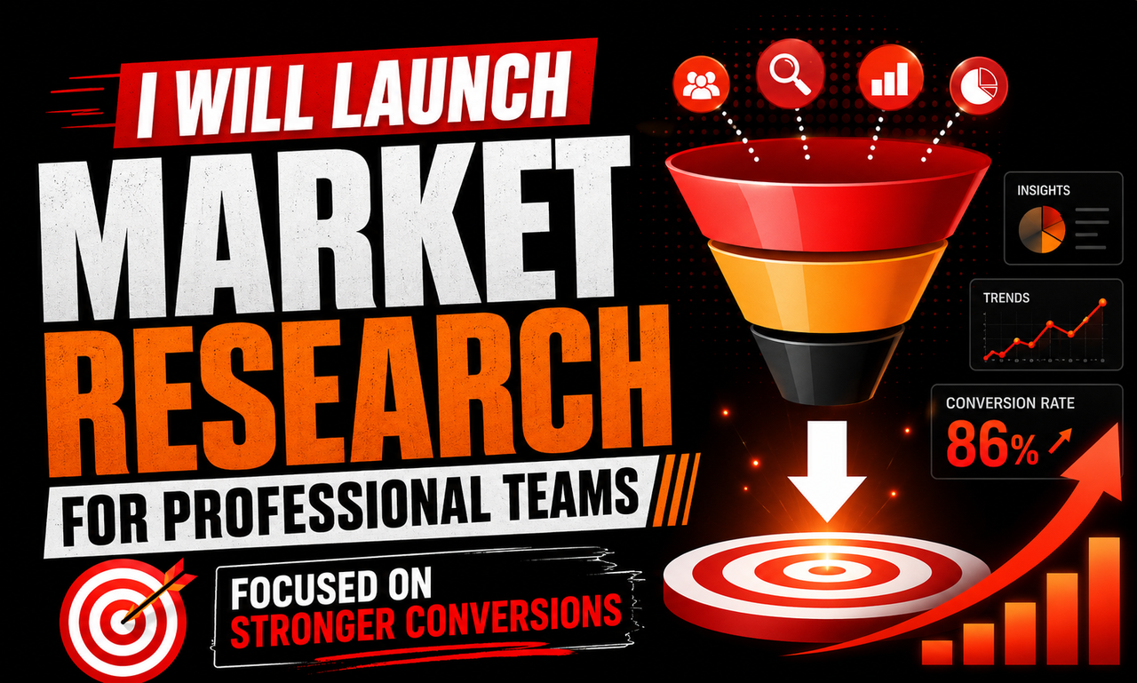 I will launch market research for professional teams focused on stronger conversions