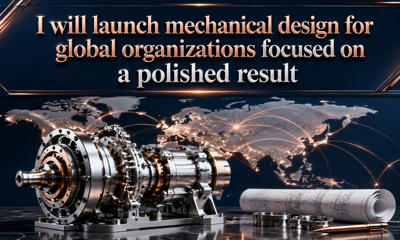 I will launch mechanical design for global organizations focused on a polished result