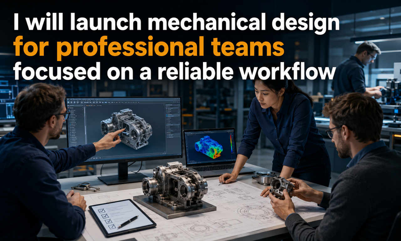 I will launch mechanical design for professional teams focused on a reliable workflow