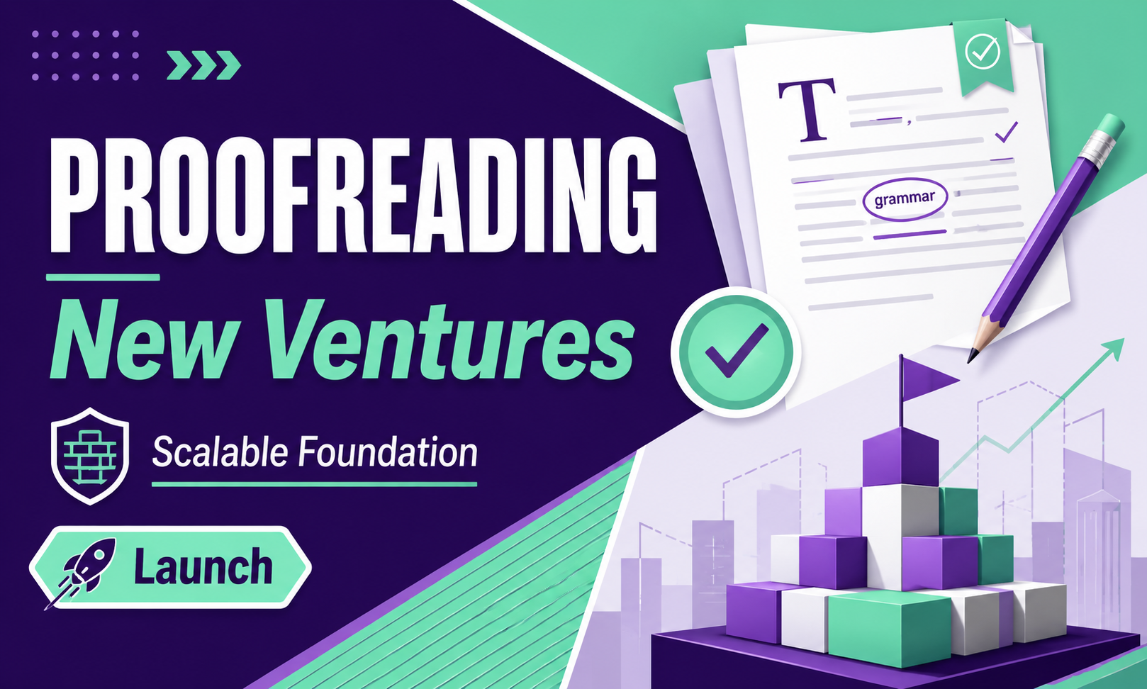 I will launch proofreading for new ventures focused on a scalable foundation