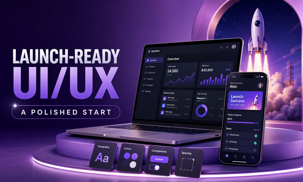 I will launch ui/ux design for new ventures focused on a polished result