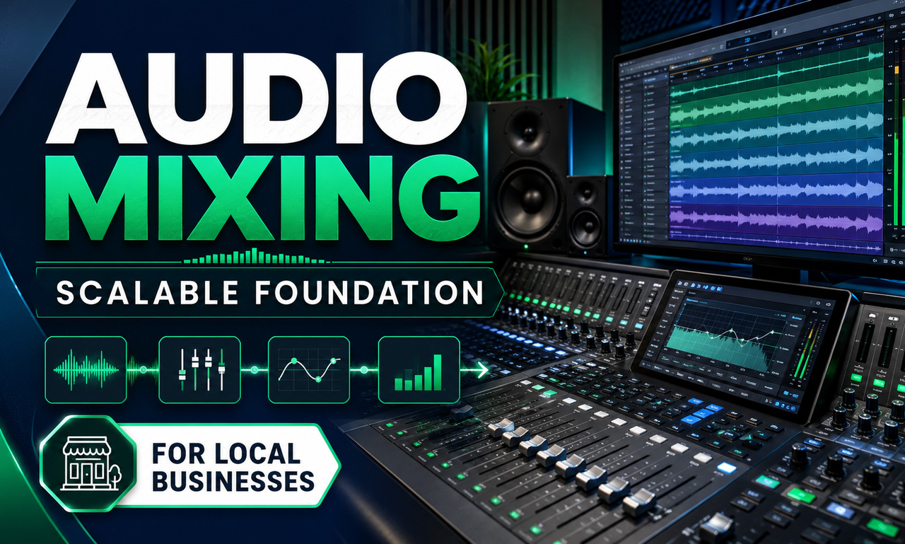 I will manage audio mixing for local businesses focused on a scalable foundation