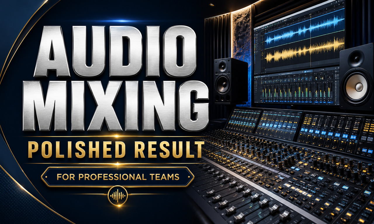 I will manage audio mixing for professional teams focused on a polished result