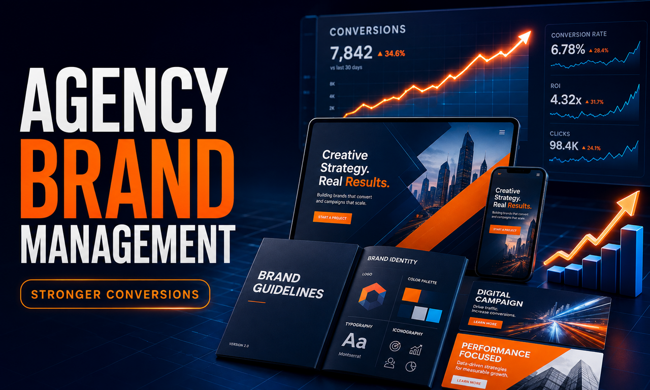 I will manage brand identity for creative agencies focused on stronger conversions
