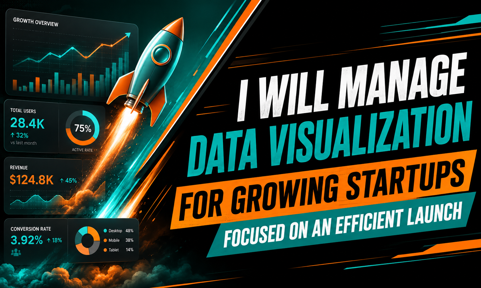 I will manage data visualization for growing startups focused on an efficient launch