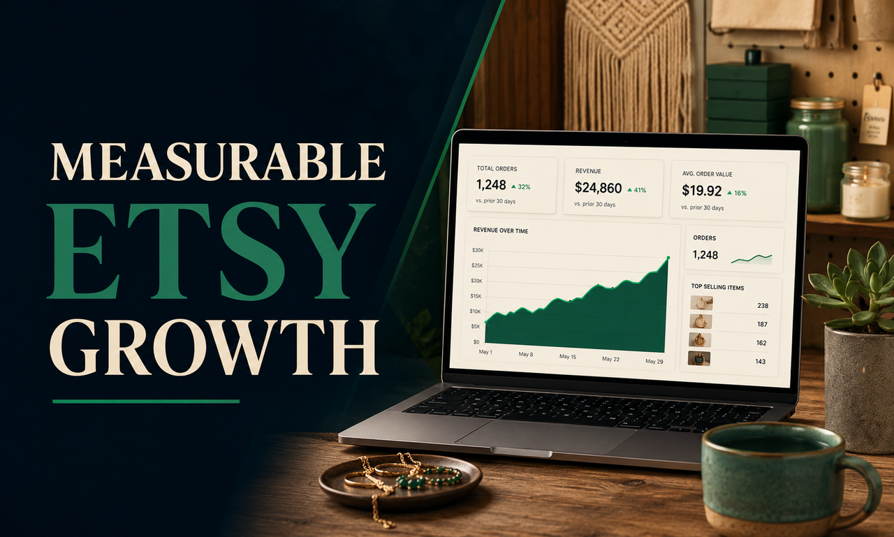 I will manage etsy services for founder-led businesses focused on measurable growth