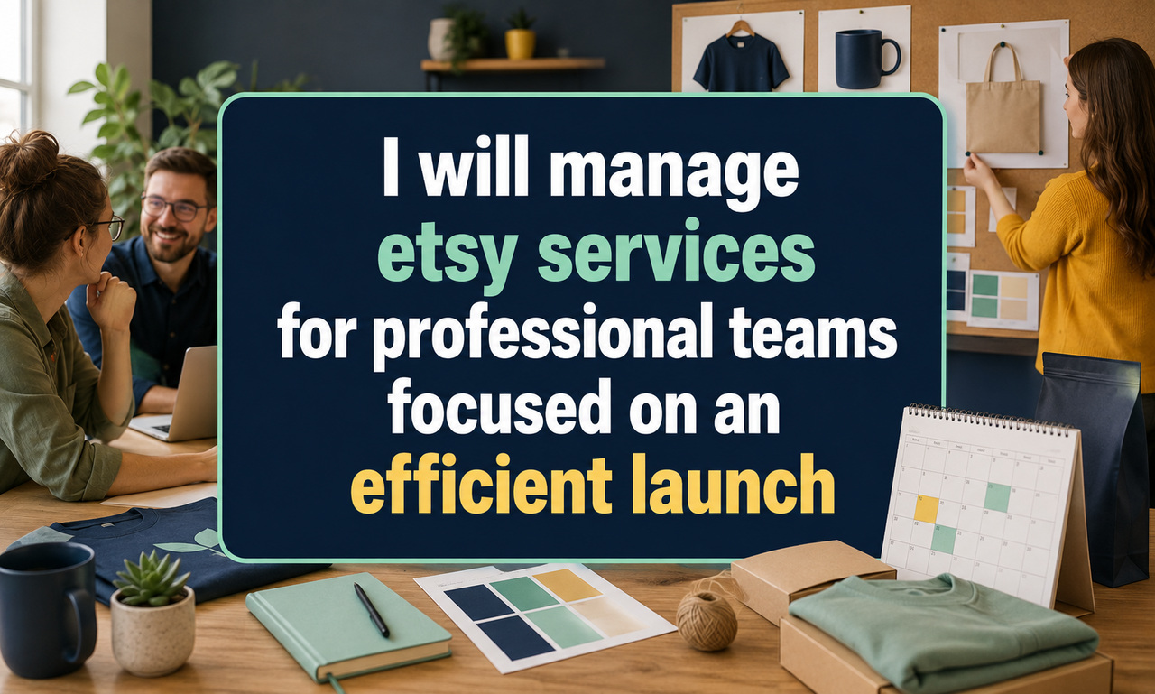I will manage etsy services for professional teams focused on an efficient launch